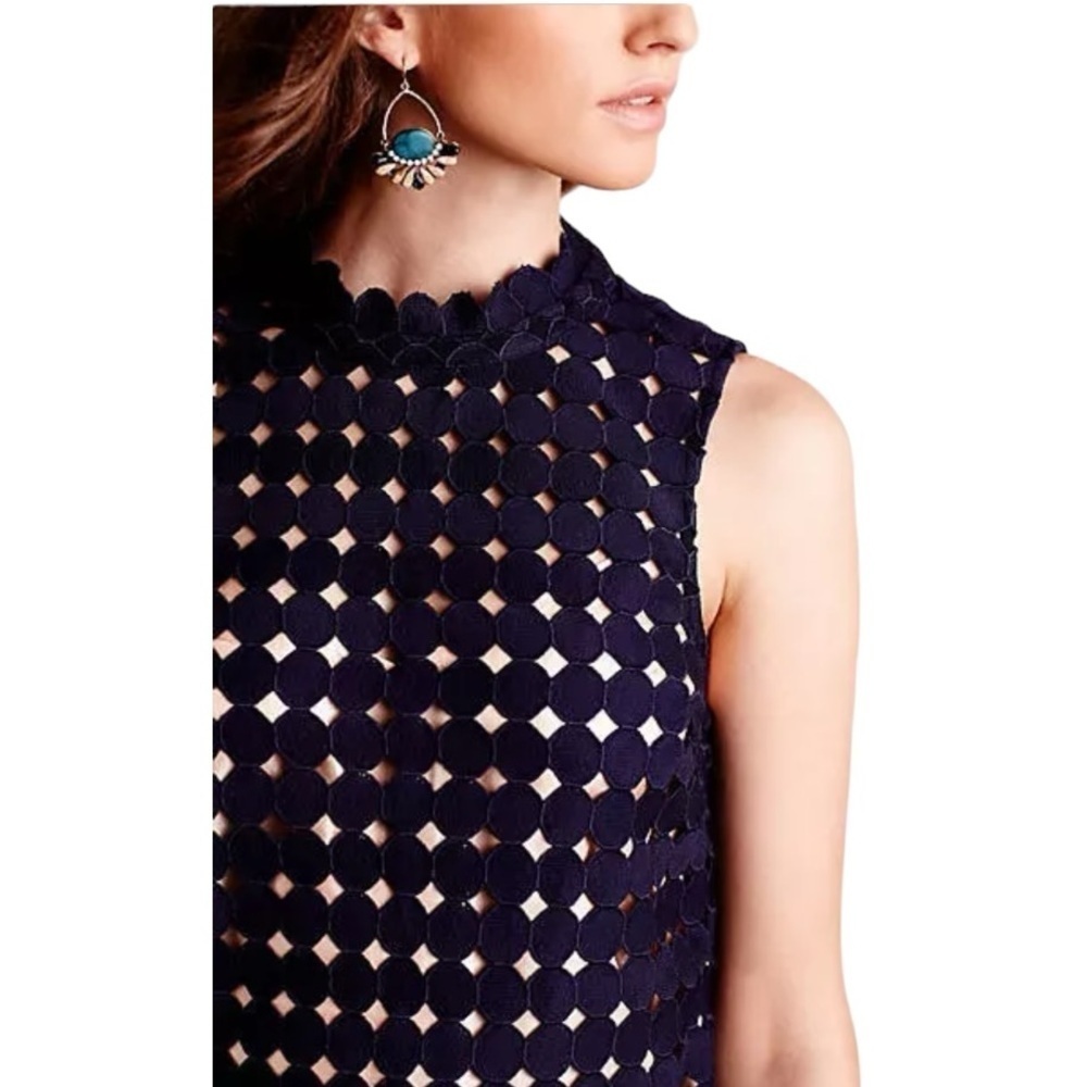 Anthropologie Maeve Circle Lace Shift Dress Navy S - Picture 3 of 13